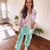 Teal Time Jogger Pant with Crochet