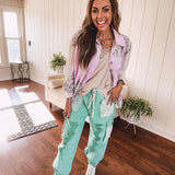 Teal Time Jogger Pant with Crochet