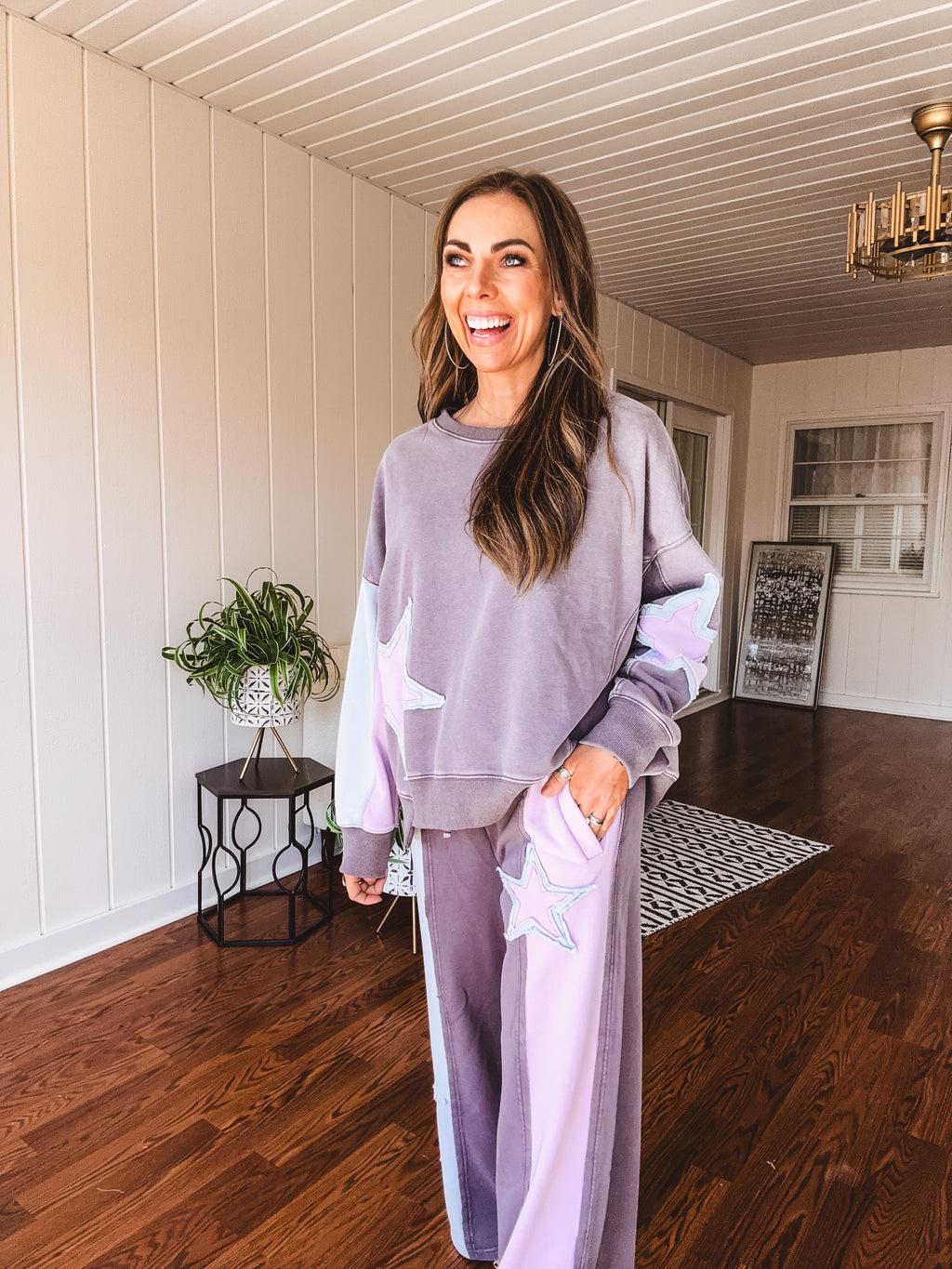 Ash Star Patch Colorblock Lounge Pant
