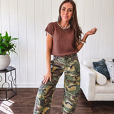 Camo Crop Barrel | Mid Rise