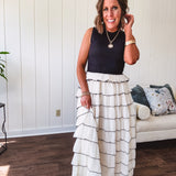 Fit to Flare Ruffle Tier Maxi Dress