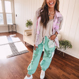 Teal Time Jogger Pant with Crochet