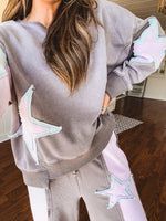 Ash Star Patch Colorblock Pullover