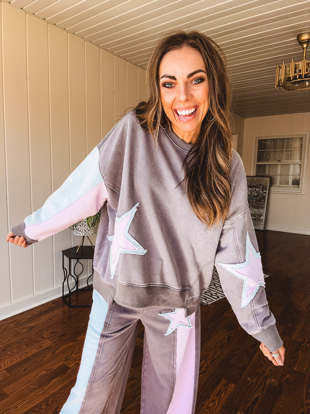 Ash Star Patch Colorblock Pullover