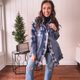 Blue Bliss Denim + Flannel Mix Shacket