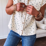A Touch of Blue Ditsy Floral Vest