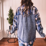 Blue Bliss Denim + Flannel Mix Shacket