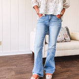 Medium Wash Flare Denim TC | High Rise