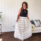 Fit to Flare Ruffle Tier Maxi Dress