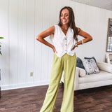 Kiwi Pleated High Waist Pant