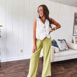 Kiwi Pleated High Waist Pant