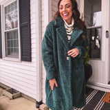 Pine Green Soft Fuzzy Jacket