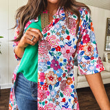 3/4 FLORAL ABSTRACT TOP