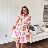 Citron Soleil Coastal Dress with Waist Tie