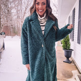 Pine Green Soft Fuzzy Jacket
