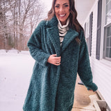 Pine Green Soft Fuzzy Jacket