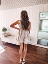 Peach Multi Floral Eyelet Lace Romper