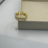 CZ Bar Baguette Ring