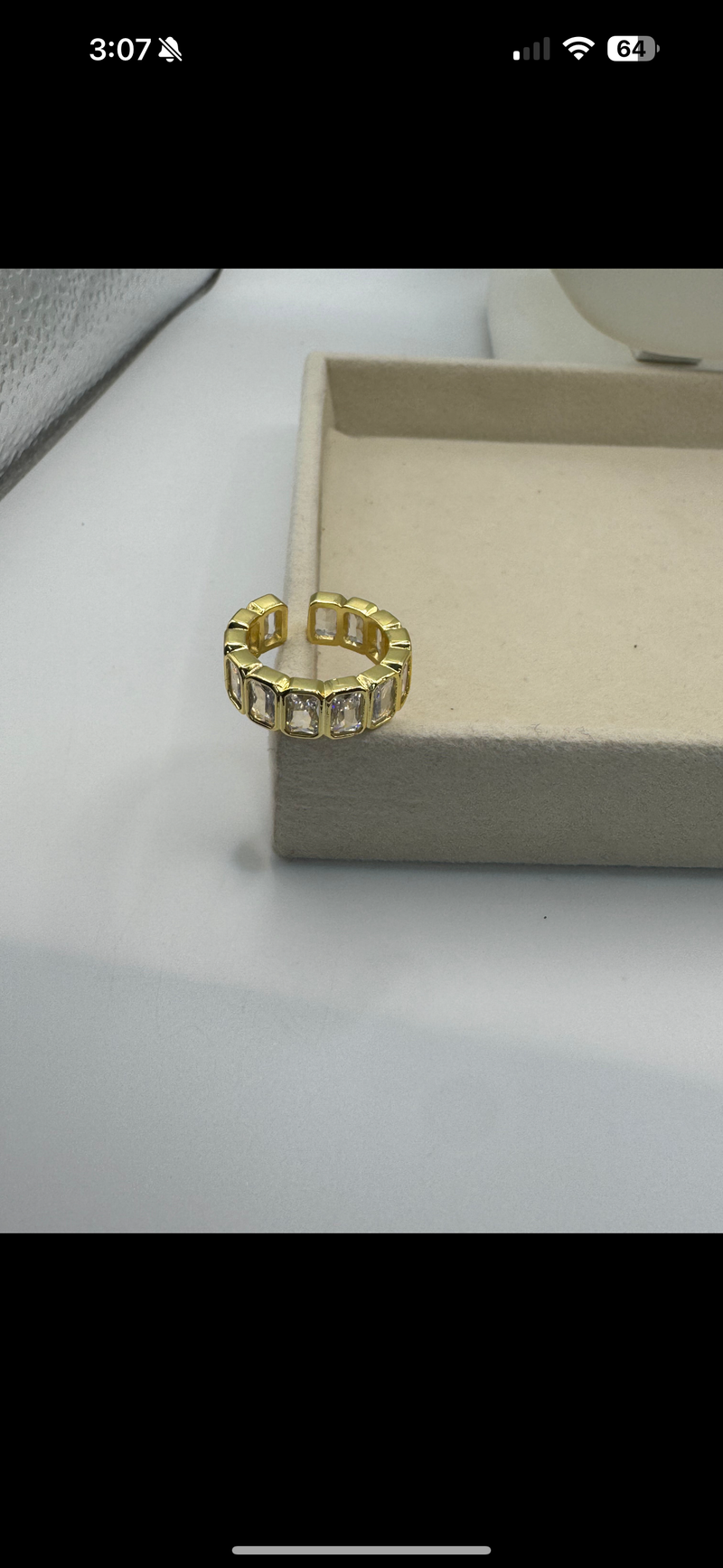 CZ Bar Baguette Ring