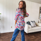 3/4 FLORAL ABSTRACT TOP