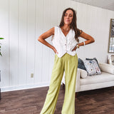 Kiwi Pleated High Waist Pant