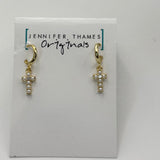 Julie Cross Drop Huggie Earring