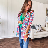 3/4 FLORAL ABSTRACT TOP