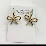 Gold Bow Huggie Earring