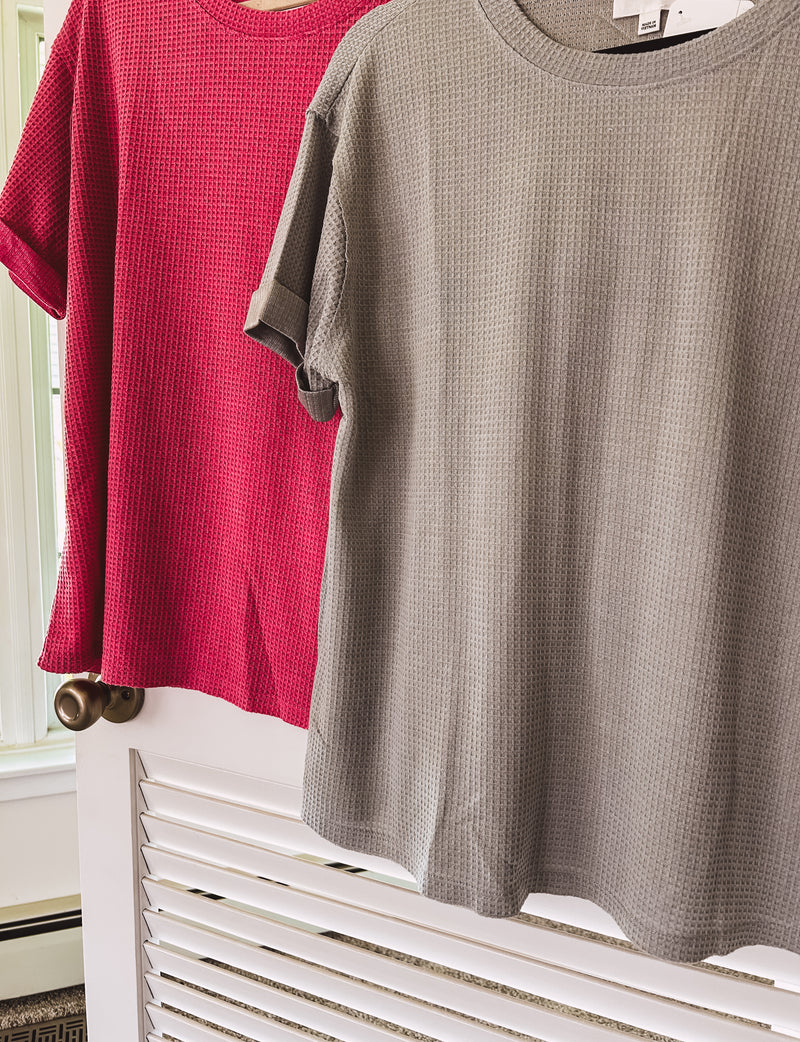 Waffle Lightweight Short Sleeve Pullover