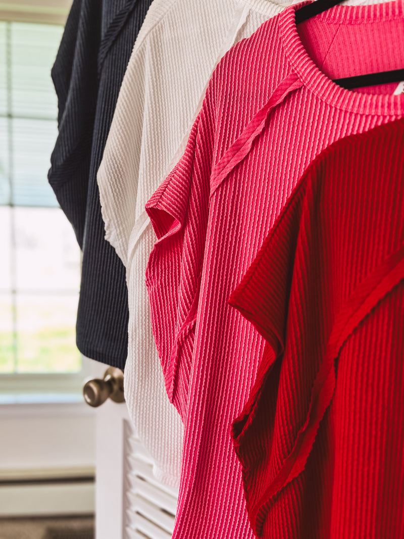 Urban Rib Raw Seam Easy Pullover