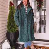 Pine Green Soft Fuzzy Jacket