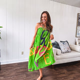 Lime Peace Paint Maxi Skirt Dress