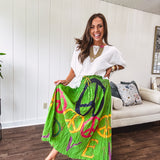Lime Peace Paint Maxi Skirt Dress