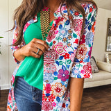 3/4 FLORAL ABSTRACT TOP