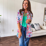 3/4 FLORAL ABSTRACT TOP