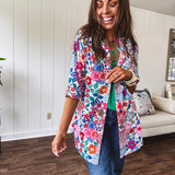 3/4 FLORAL ABSTRACT TOP