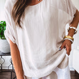 BEIGE SILK TIE BACK TOP
