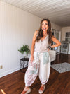 Oatmeal Floral Patchwork Jogger