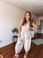 Oatmeal Floral Patchwork Jogger