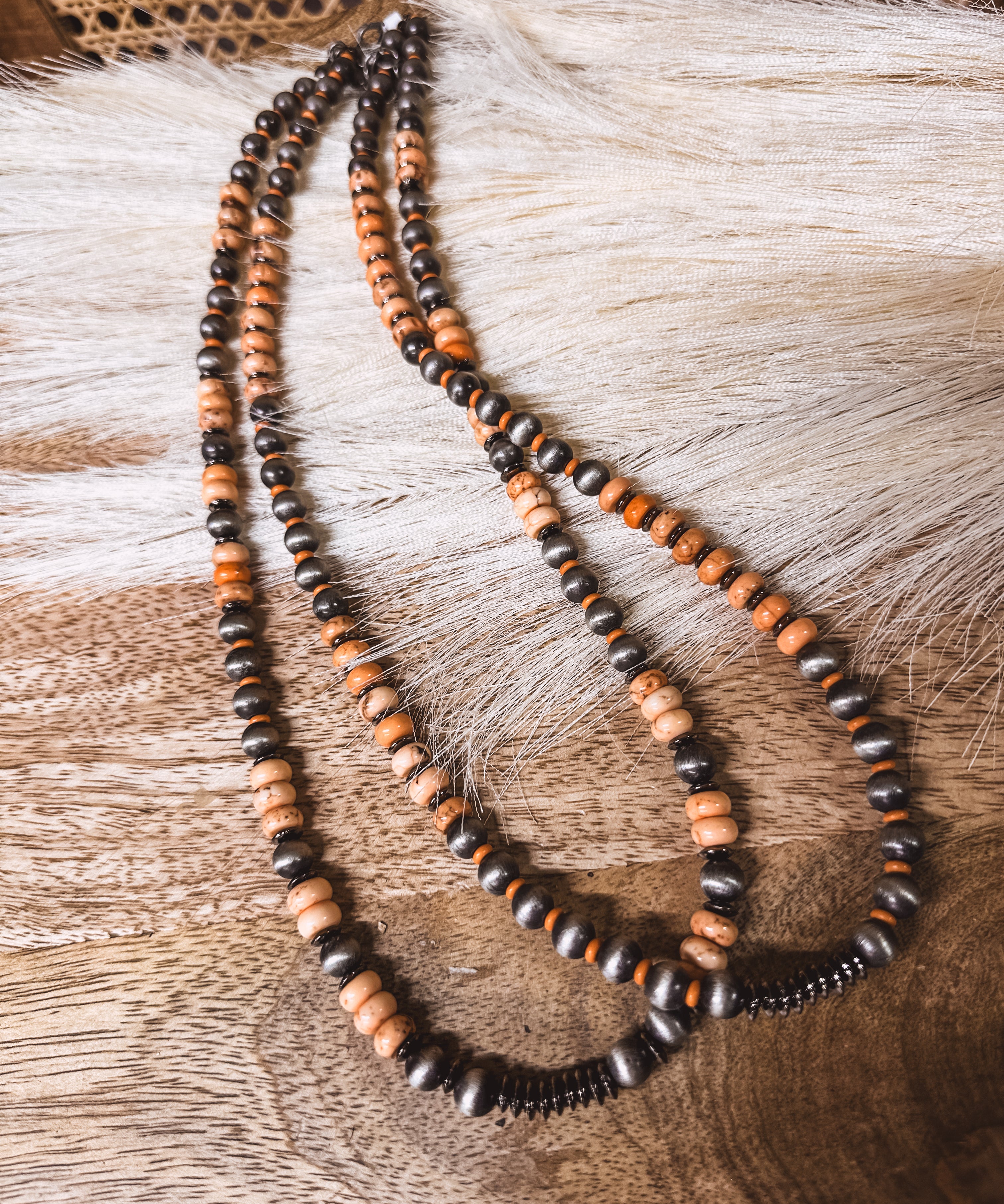 Double Layer Mix Faux + White Necklace