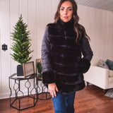 Cabrina Faux Fur Jacket with Puffer Sleeves