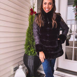 Cabrina Faux Fur Jacket with Puffer Sleeves