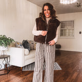 Brown Stripe Denim Pant