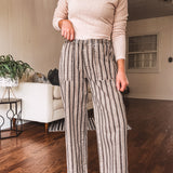 Brown Stripe Denim Pant