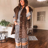 Here For It Navy Zebra Button Up