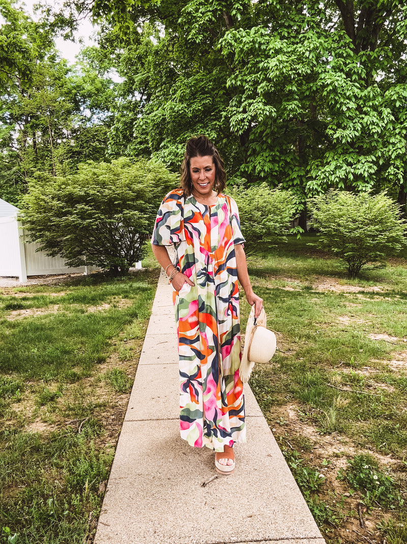 Olive Rose Printed Challis Maxi