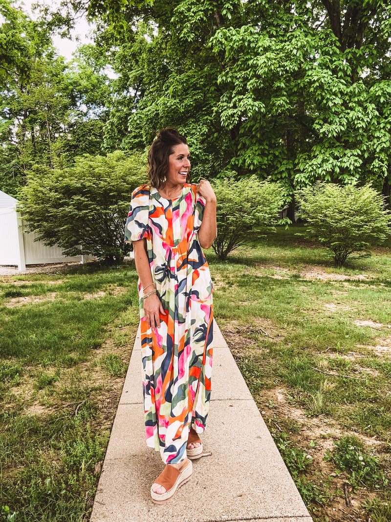 Olive Rose Printed Challis Maxi