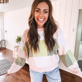 Blush Sage Blox Oversize Sweater