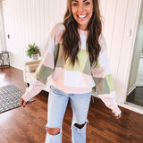 Blush Sage Blox Oversize Sweater