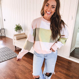 Blush Sage Blox Oversize Sweater